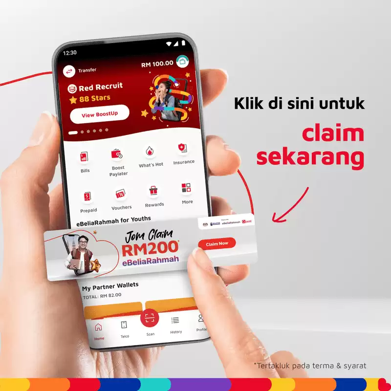 cara tuntut ebeliarahmah boost