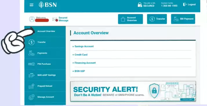 cara semak baki mybsn