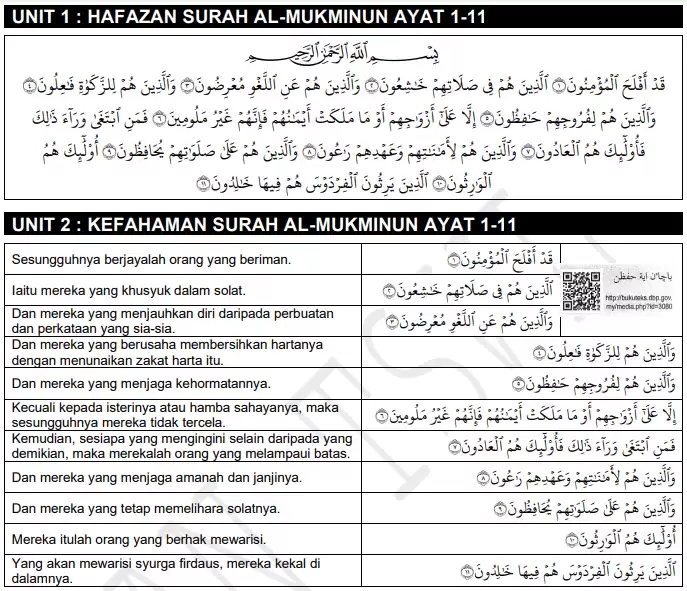 unit hafazan surah al mukminun
